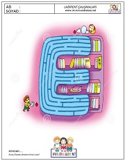 okul öncesi labirent bulmacai çalışma sayfaları